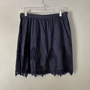 NAF NAF Paris Navy Lace Mini Skirt Lined Women’s Size M / 38
